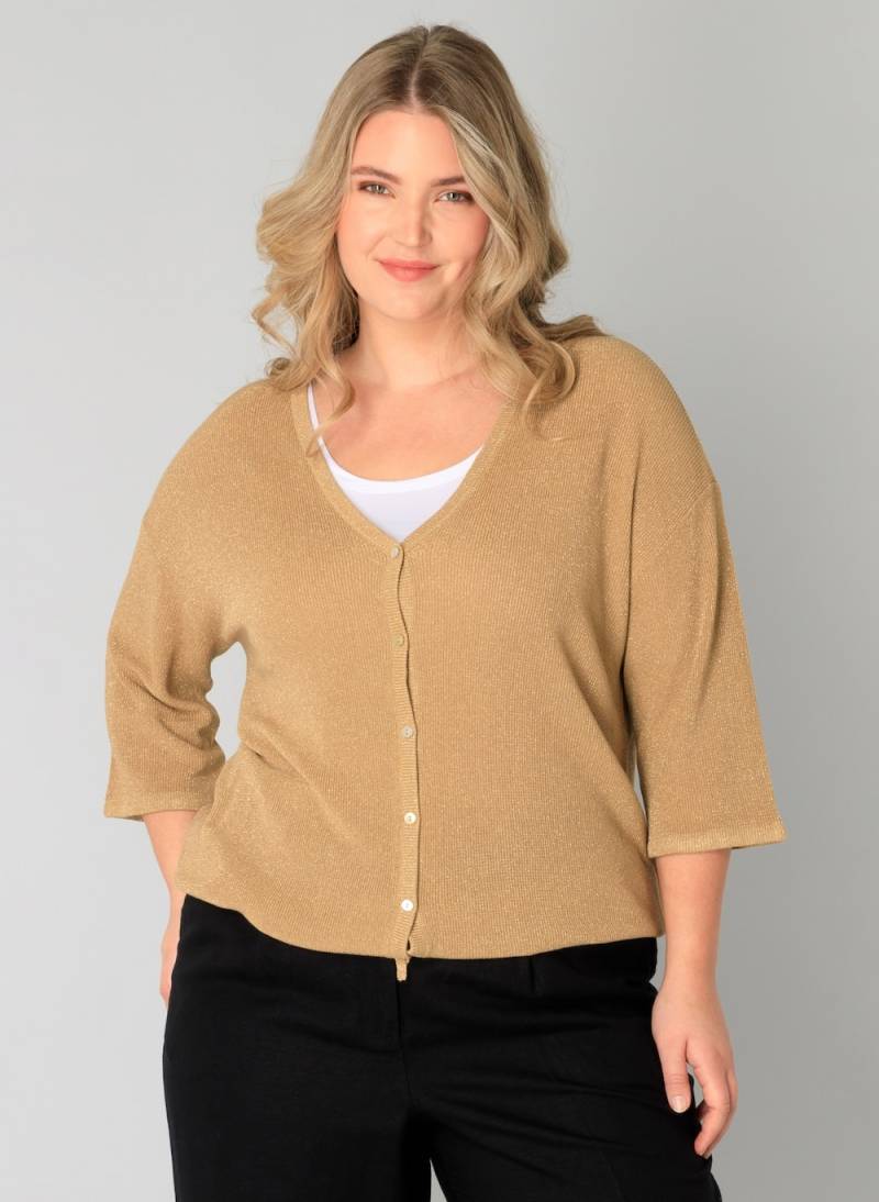 Große Größen Strickjacke Weronika, Damen, grau, Größe: 46, Viskose, Happy Size DE Women von Yest Curve