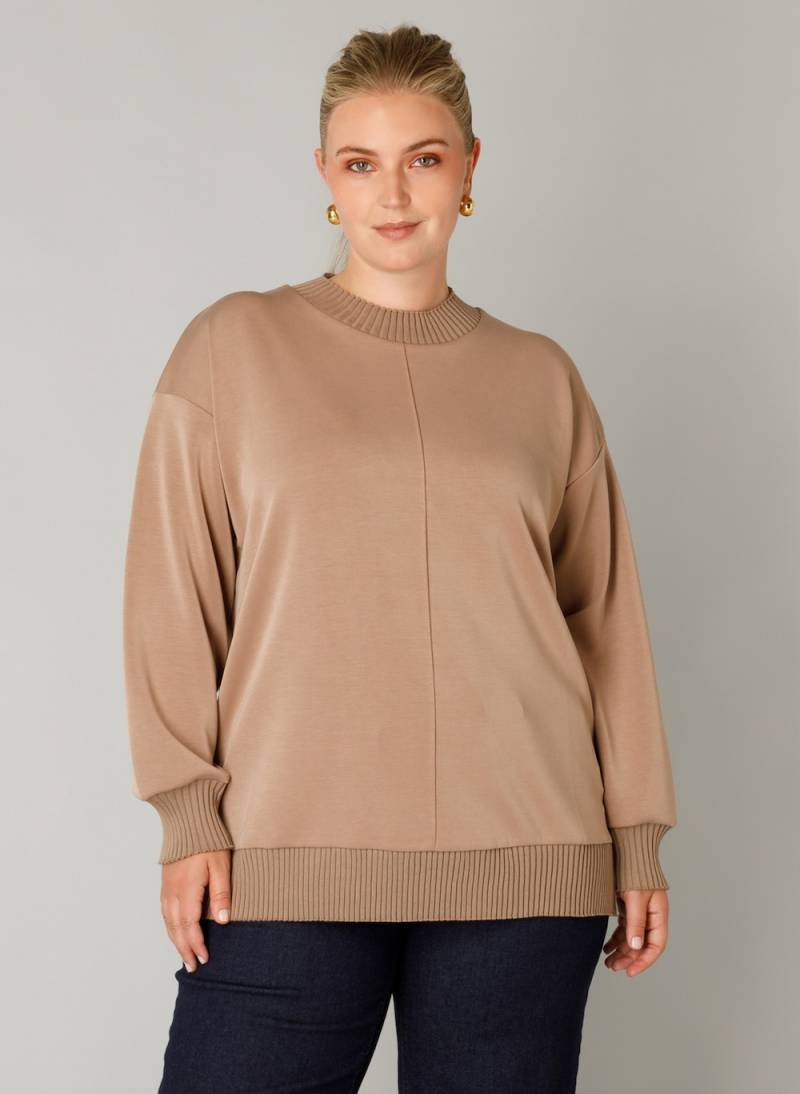 Große Größen Sweatshirt Romeysa Essential, Damen, braun, Größe: 50, Polyester/Synthetische Fasern, Happy Size DE Women von Yest Curve