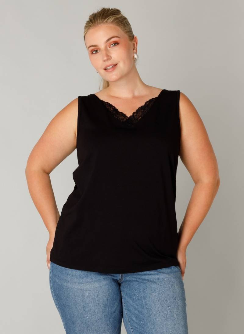 Große Größen Top Fedora, Damen, schwarz, Größe: 44, Baumwolle/Synthetische Fasern, Happy Size DE Women von Yest Curve