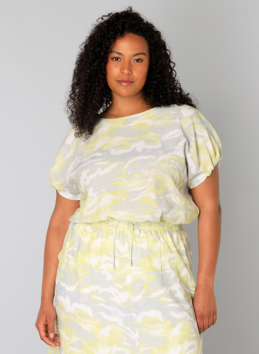 Große Größen Top Unna, Damen, grau, Größe: 48, Viskose/Nylon, Happy Size DE Women von Yest Curve