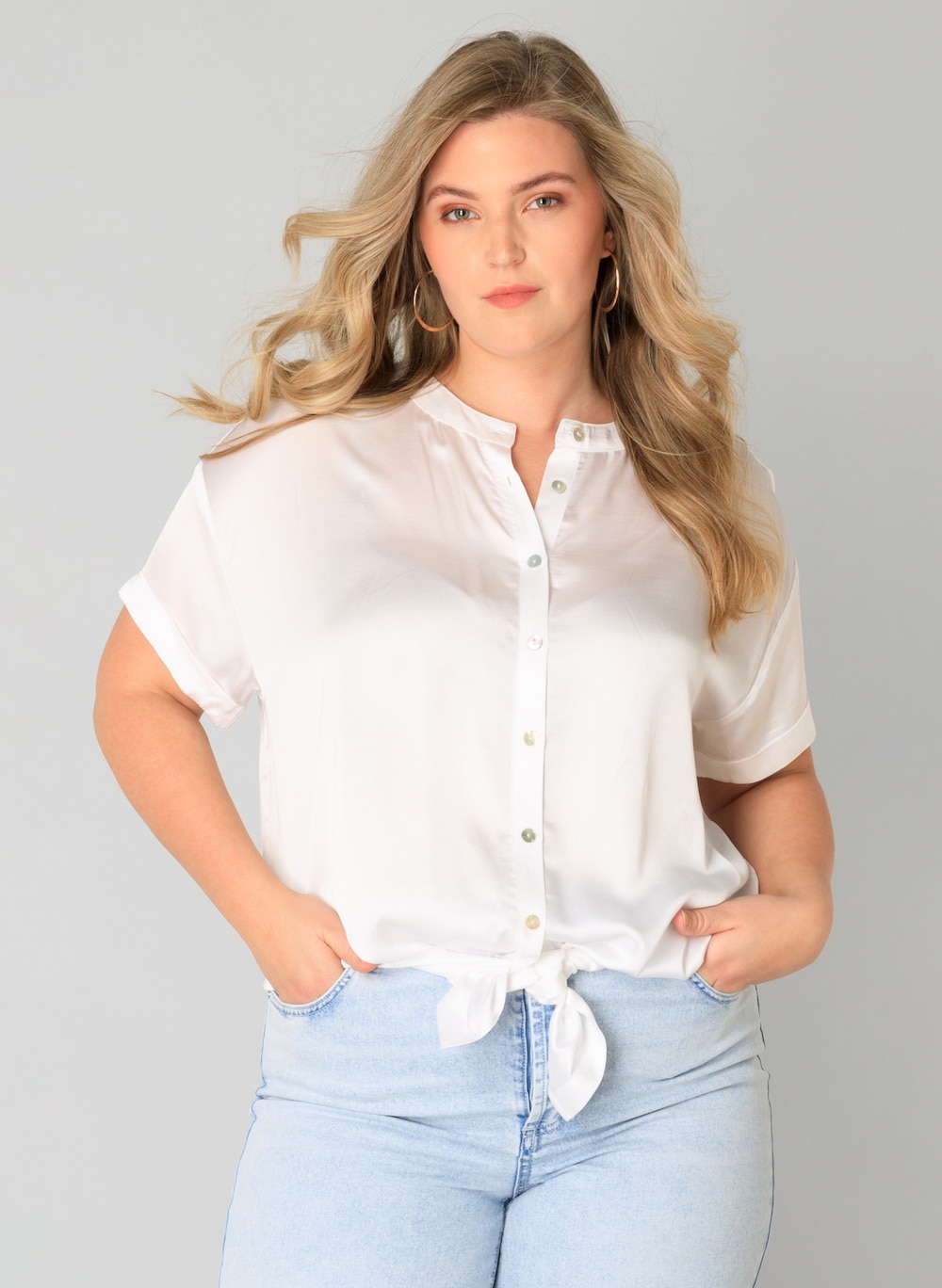 Große Größen Top Wassila, Damen, weiß, Größe: 52, Happy Size DE Women von Yest Curve