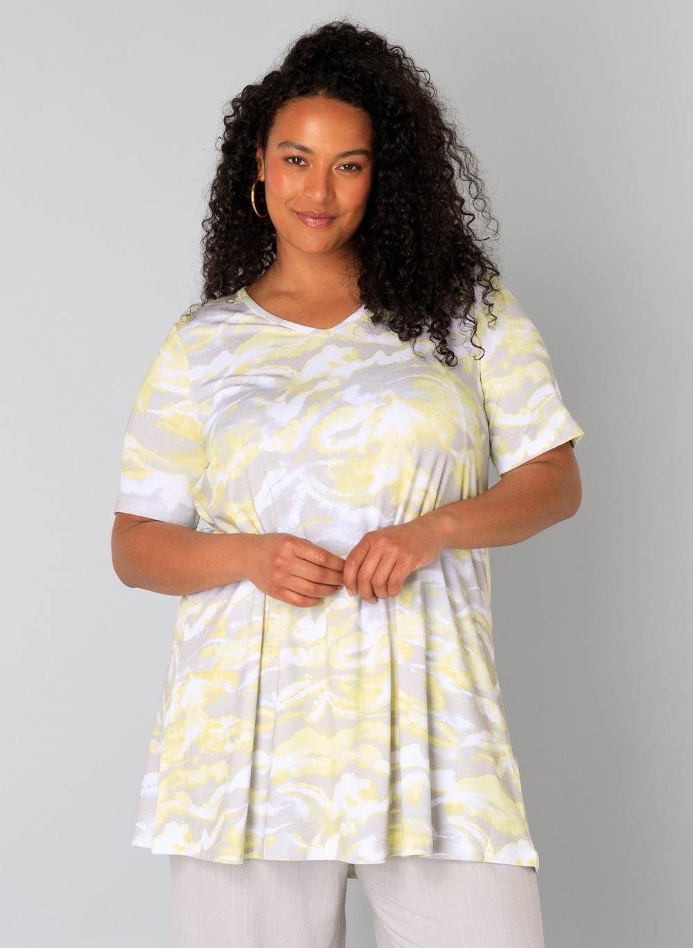 Große Größen Tunika Ankie Essential, Damen, grau, Größe: 44, Happy Size DE Women von Yest Curve