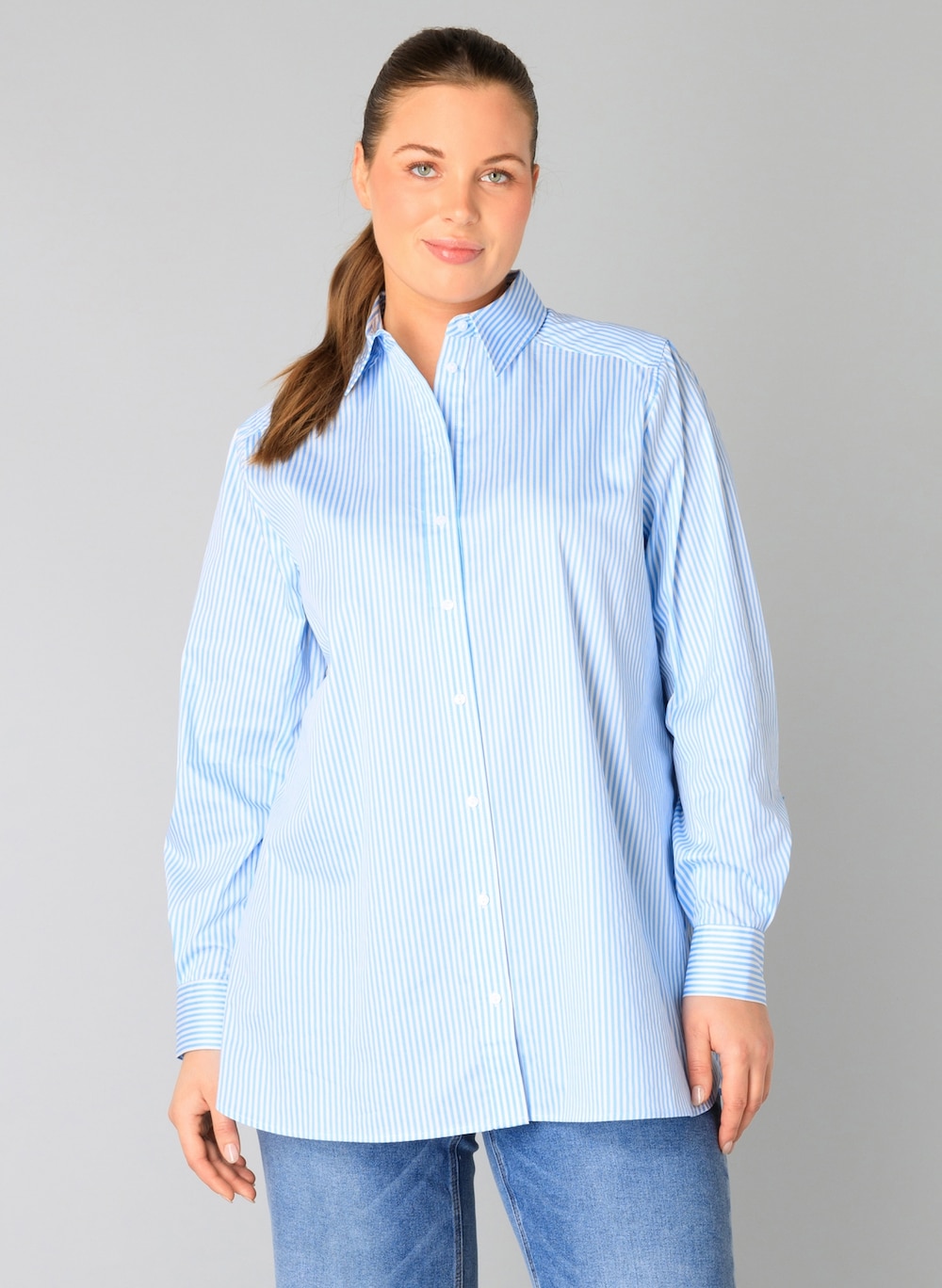 Große Größen Tunika Vaishnavi, Damen, blau, Größe: 44, Baumwolle, Happy Size DE Women von Yest Curve