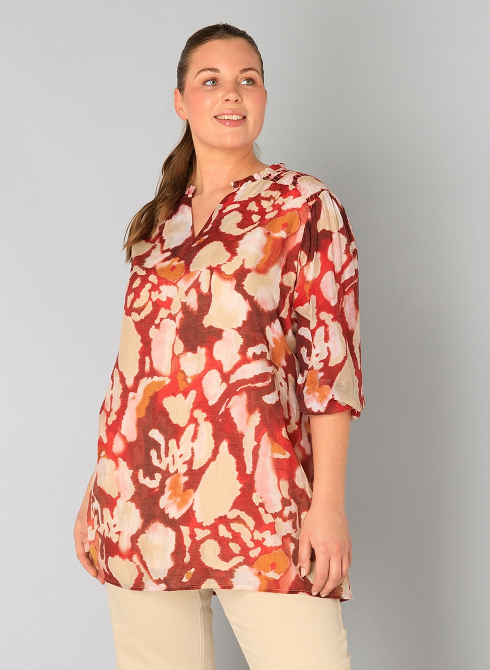 Große Größen Tunika Vesper, Damen, blau, Größe: 46, Viskose/Nylon, Happy Size DE Women von Yest Curve