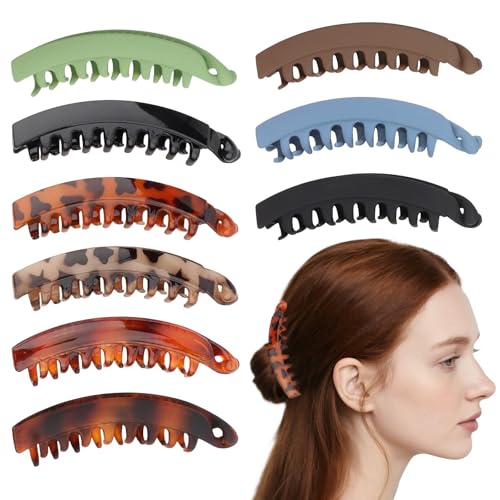 10 Stück Bananen-Haarklammern Set, Mehrfarbige Haarspangen für Frauen, Banana Clips für Dickes Haar & Verschiedene Frisuren von Yestree