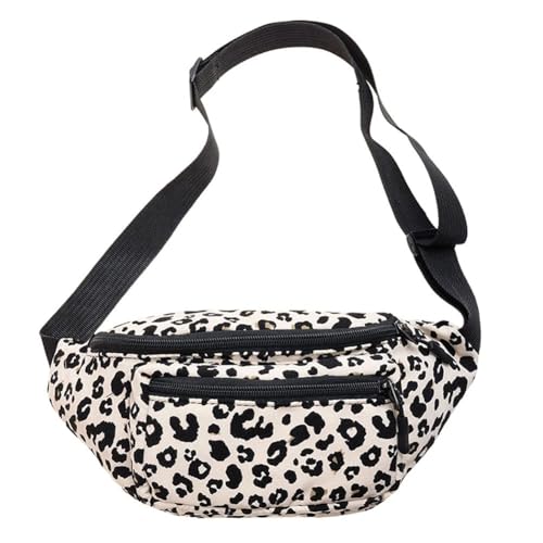 Vintage Große Kapazität Brust Taille Taschen Mode Frauen Casual Leopard Print Klassische Taille Pack Brust Tasche von Yestree