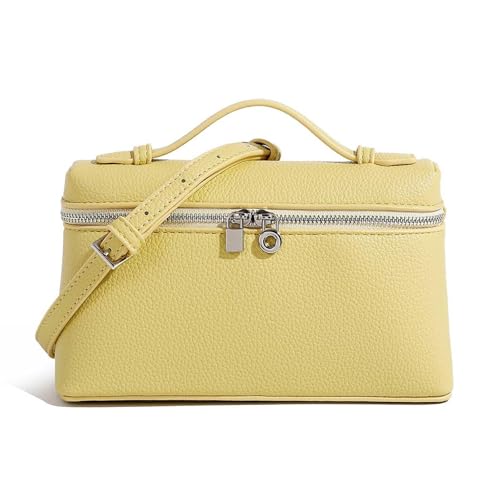 Yestree Kosmetiktasche, Crossbody-Tasche für Damen, kleine Tasche mit Tragegriff oben, Designer-Umhängetasche, leise, Ledergeldbörse, Herrentaschen (Gelb) von Yestree