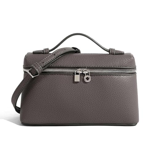 Yestree Kosmetiktasche, Crossbody-Tasche für Damen, kleine Tasche mit Tragegriff oben, Designer-Umhängetasche, leise, Ledergeldbörse, Herrentaschen (Grau) von Yestree