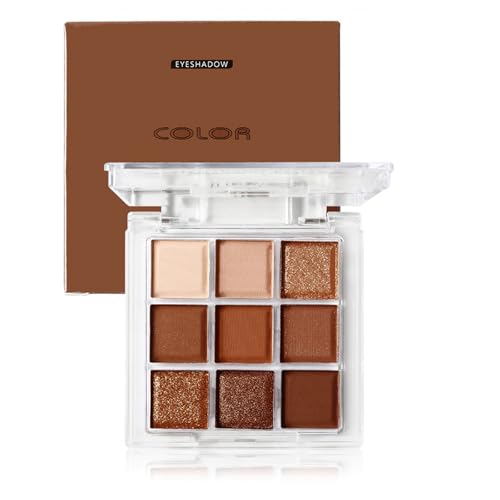 9 Farben Braune Lidschatten Palette, Glitzer Lidschatten Matt Schimmer Natürlich Langanhaltend Wasserdicht Hoch Pigmentiert Smokey Eyeshadow Palette Für Frauen Augen Make-up 9 Farben Braune Lidschatten Palette, Glitzer Lidschatten Matt Schimmer Natürlich Langanhaltend Wasserdicht Hoch Pigmentiert Smokey Eyeshadow Palette Für Frauen Augen Make-up von Yeuxtty