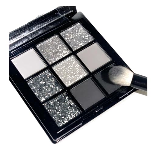 9 Farben Smokey Lidschatten Palette, Glitzer Lidschatten Schwarz Dunkel Grau Langanhaltend Wasserdicht Hoch Pigmentiert Schwarz Weiß Silber Eyeshadow Palette Für Frauen Augen Make-up Mit Spiegel 9 Farben Smokey Lidschatten Palette, Glitzer Lidschatten Schwarz Dunkel Grau Langanhaltend Wasserdicht Hoch Pigmentiert Schwarz Weiß Silber Eyeshadow Palette Für Frauen Augen Make-up Mit Spiegel von Yeuxtty