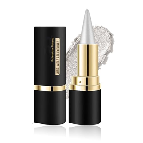 Silber Gel-Eyeliner, Silver Glitter Eyeliner Schwarzer Eyeliner-Stift-Gel - Schnell trocknender Formel-Eyeliner - Wischfester Eyeliner(Silber) von Yeuxtty