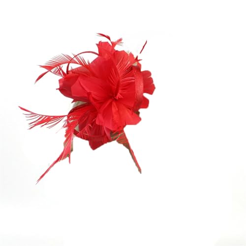 Brautschmuck, Blumen-Clip, Feder-Fascinator-Brosche, wendbar, Hochzeits-Blumen-Accessoires für Frauen, Party, Aufführung von Yeuyyben