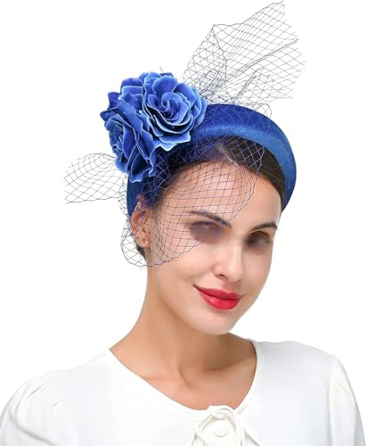 Eleganter Fascinator, Haarreif, Teeparty-Hüte für Frauen, Hochzeitsschleier, Blume, Fascinator, Haarschmuck, Prinzessinnen-Haarband von Yeuyyben