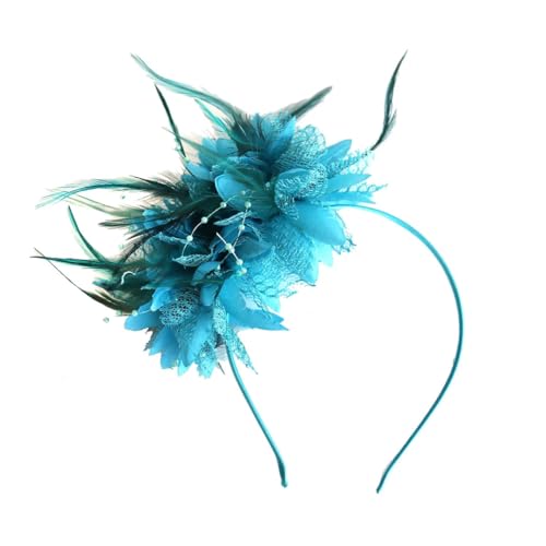 Eleganter Hochzeits-Fascinator mit Federn, Blumen, Kopfschmuck, Hut für Damen, Cocktail-Party, Stirnband, Zubehör von Yeuyyben