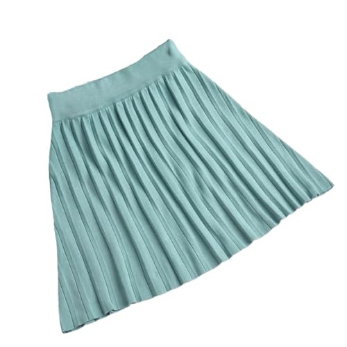 Yeuyyben Frühling Herbst Frauen Faltenrock Hohe Taille Ladys Koreanische Mode Eine Linie Kurze Mini Röcke, blau, Einheitsgröße von Yeuyyben