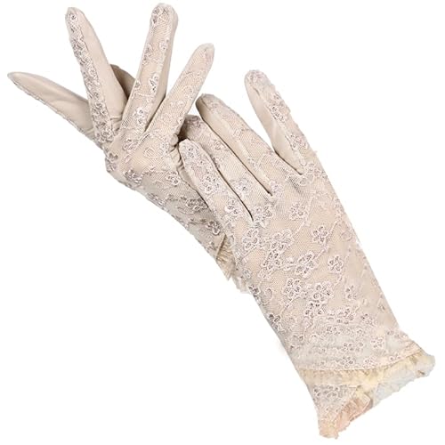 Yeuyyben Modische Schaffell-Spitzenhandschuhe Die Damen-Lederhandschuhe Fahren Klassische Stickerei-Lederhandschuhe Für Damen von Yeuyyben