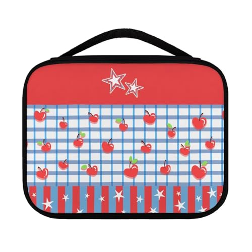 Yexignaon Bibeltasche für Mädchen, tragbare Bibeltragetasche und Etui für Teenager, Mädchen, Bibelzubehör-Set, mittlere Größe, Amerikanische Flagge Apfel von Yexignaon