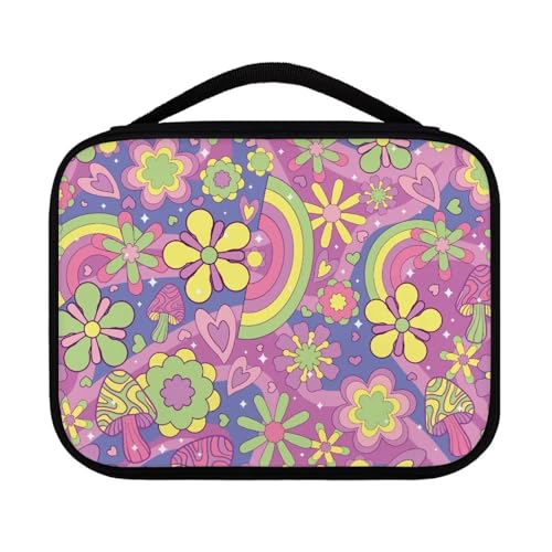 Yexignaon Bibeltasche für Mädchen, tragbare Bibeltragetasche und Etui für Teenager, Mädchen, Bibelzubehör-Set, mittlere Größe, Hippie Flower von Yexignaon