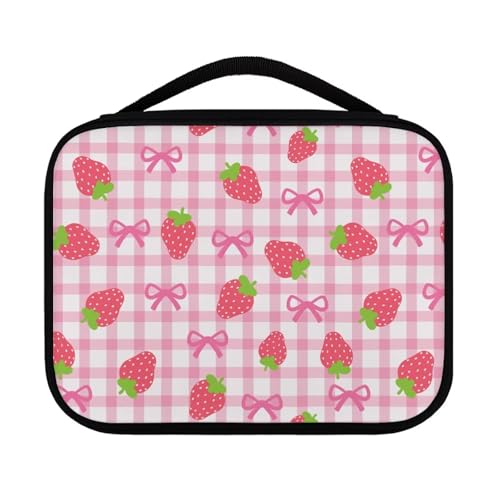 Yexignaon Bibeltasche für Mädchen, tragbare Bibeltragetasche und Etui für Teenager, Mädchen, Bibelzubehör-Set, mittlere Größe, Süße Erdbeere von Yexignaon