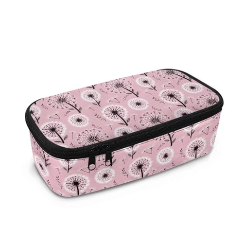 Yexignaon Federmäppchen, niedlich, für Kinder, großes Fassungsvermögen, Federmäppchen für Mädchen, leichtes Schreibwaren-Federmäppchen mit Netztasche, Löwenzahn, Taschen-Organizer von Yexignaon