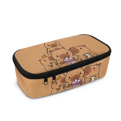 Yexignaon Federmäppchen für Kinder, großes Fassungsvermögen, Federmäppchen mit Ständer, wiederverwendbare Schreibtisch-Aufbewahrungsbox, Stifthalter, Niedliche Capybara, Taschen-Organizer von Yexignaon
