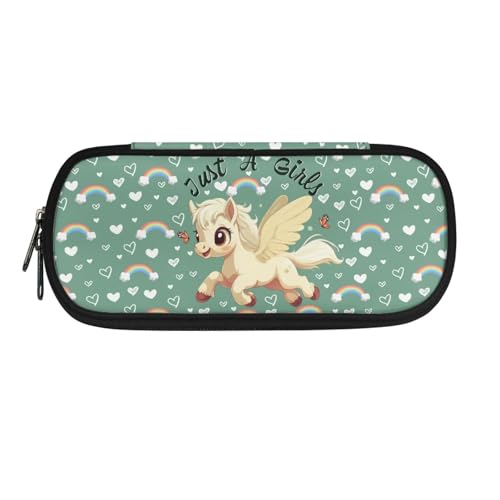 Yexignaon Federmäppchen für Mädchen, Federmäppchen mit Ständer, leicht, Schreibtisch-Aufbewahrungsbox, Stifthalter, Make-up-Pinsel-Organizer, pferd, Taschen-Organizer von Yexignaon