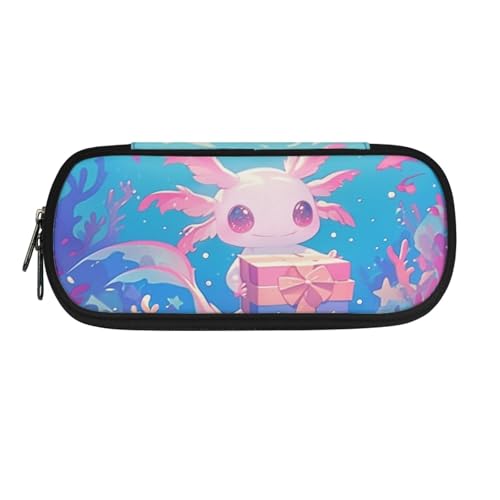 Yexignaon Federmäppchen für Mädchen, Grundschule, Federmäppchen für Mädchen, leichtes Federmäppchen mit Ständer, Schreibwaren-Aufbewahrungsbox, Geschenke Axolotl, Taschen-Organizer von Yexignaon
