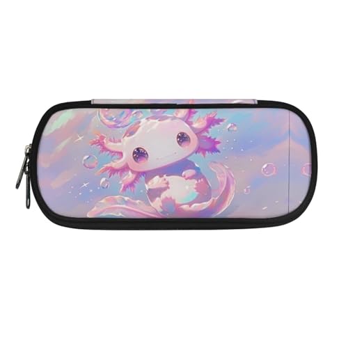 Yexignaon Federmäppchen für Mädchen, Grundschule, Federmäppchen für Mädchen, leichtes Federmäppchen mit Ständer, Schreibwaren-Aufbewahrungsbox, Niedliches Axolotl, Taschen-Organizer von Yexignaon