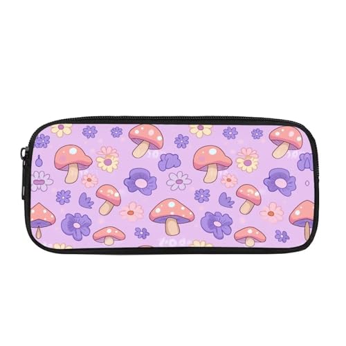 Yexignaon Federmäppchen für Mädchen, Grundschule, Stiftehalter mit Reißverschluss, harte Stifteboxen, Schreibwaren-Aufbewahrungsbox, mushroom, Taschen-Organizer von Yexignaon