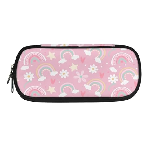 Yexignaon Federmäppchen für Mädchen, Grundschule, großes Fassungsvermögen, leichtes Bleistift-Set, Kinder-Partytasche, Gänseblümchen, Regenbogenfarben, Taschen-Organizer von Yexignaon