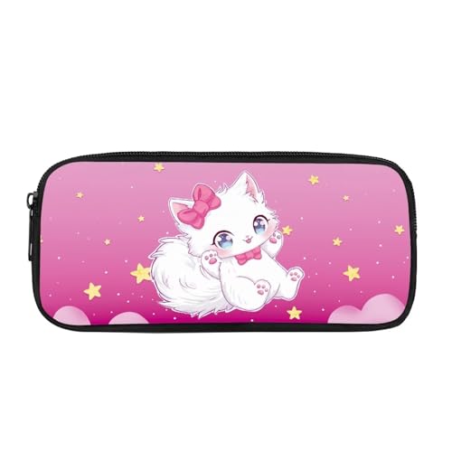 Yexignaon Federmäppchen für Mädchen, niedliches Federmäppchen, leichte Stift-Tragetasche, Buntstifte, Aufbewahrungsbox mit glattem Reißverschluss, katze, Taschen-Organizer Yexignaon Federmäppchen für Mädchen, niedliches Federmäppchen, leichte Stift-Tragetasche, Buntstifte, Aufbewahrungsbox mit glattem Reißverschluss, katze, Taschen-Organizer von Yexignaon