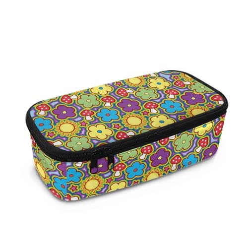Yexignaon Federmäppchen mit großem Fassungsvermögen für Mädchen, Federmäppchen mit Ständer, leichte Partytütenfüller für Kinder, Buntstifte, Pilz-Hippie, Taschen-Organizer von Yexignaon