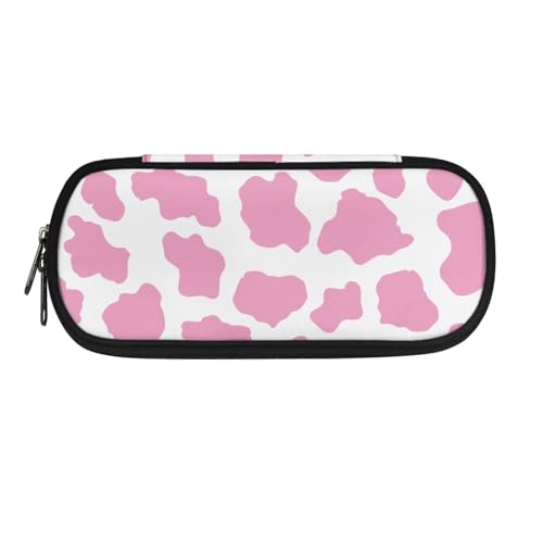Yexignaon Schreibwarenbox für Schule Mädchen Federmäppchen Große Kapazität Stifteetui mit Ständer Wiederverwendbare Bleistifttasche Schulbedarf, Rosa Kuh-Druck., Taschen-Organizer von Yexignaon