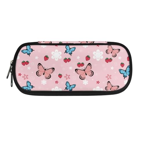 Yexignaon Schreibwarenbox für Schule Mädchen Federmäppchen Große Kapazität Stifteetui mit Ständer Wiederverwendbare Bleistifttasche Schulbedarf, schmetterling, Taschen-Organizer von Yexignaon