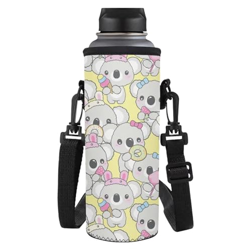 Yexignaon Tragetasche für Wasserflaschen mit Gurt, für Kinder, für Schule, 750 ml, tragbare Wasserbecherhülle für Reisen, Koala Yexignaon Tragetasche für Wasserflaschen mit Gurt, für Kinder, für Schule, 750 ml, tragbare Wasserbecherhülle für Reisen, Koala von Yexignaon