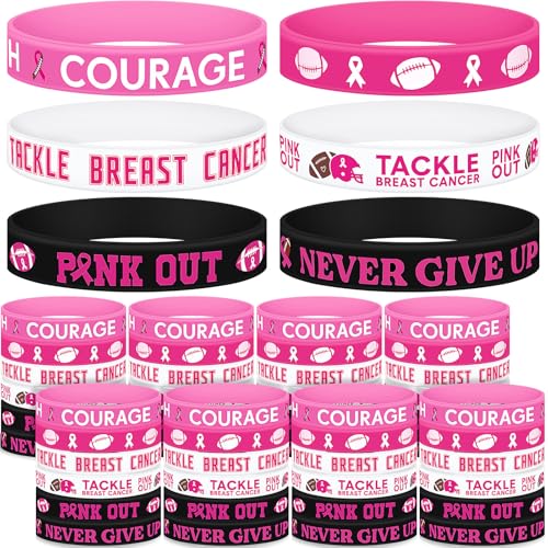 Yexiya 48 Stück Fußball Brustkrebs Bewusstsein Armbänder Bulk Brustkrebs Fußballzubehör Rosa Band Silikon Armbänder Rosa Armbänder für Damen Herren Team Geschenke Yexiya 48 Stück Fußball Brustkrebs Bewusstsein Armbänder Bulk Brustkrebs Fußballzubehör Rosa Band Silikon Armbänder Rosa Armbänder für Damen Herren Team Geschenke von Yexiya