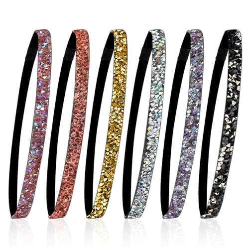 Yexueer 6 Stück funkelndes Anti-Rutsch-Filz-Stirnband, Strass-Stirnband, bunt, für Sport und Yoga, modische Haar-Accessoires Yexueer 6 Stück funkelndes Anti-Rutsch-Filz-Stirnband, Strass-Stirnband, bunt, für Sport und Yoga, modische Haar-Accessoires von Yexueer