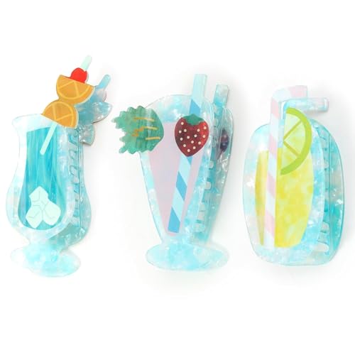 Yexueer Haarspangen für Cocktails mit Erdbeere und Zitrone, Zelluloseacetat, für Damen und Mädchen, Sommer-Haarschmuck Yexueer Haarspangen für Cocktails mit Erdbeere und Zitrone, Zelluloseacetat, für Damen und Mädchen, Sommer-Haarschmuck von Yexueer