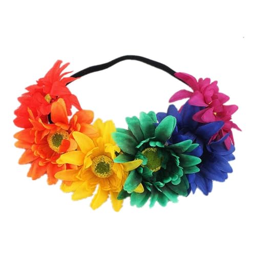 Yexueer Sonnenblumenkrone, Boho-Krone, Sonnenblumen-Haarband, Blumen-Haarschmuck, Regenbogenfarben Yexueer Sonnenblumenkrone, Boho-Krone, Sonnenblumen-Haarband, Blumen-Haarschmuck, Regenbogenfarben von Yexueer