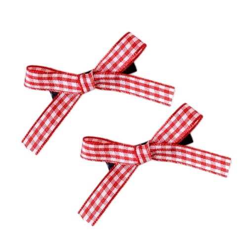 2 x zarte Plaids mit Erdbeer-Clip für süße Mädchen, Spitze, Erdbeere, Bowler, Hut, Mädchen, Haarspangen von Yfenglhiry