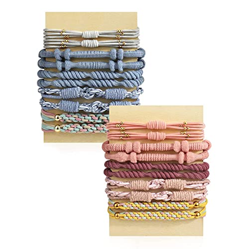 20 Stück Haargummis, Armband, Haarbänder, elastische Bänder, Armband, Pferdeschwanz-Halter, elastische Haargummis, Armband, Scrunchie, böhmische Armbänder für Frauen von Yfenglhiry