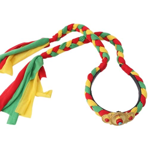 Bezaubernder, geflochtener Kopfschmuck, Abschlussbälle, Geburtstag, lustige Kopfbedeckung, bunt, geflochtene, festliche Haar-Kopfbedeckung, bunte Stirnbänder für Mädchen von Yfenglhiry