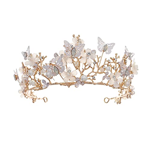 Brautschmuck, hohler Schmetterling, Kristallblume für Hochzeit, Party, zarter Kopfschmuck mit Strasssteinen, für Damen, Geburtstag, Stirnband, Kostüm, Hochzeit, Party, glänzende, zarte von Yfenglhiry