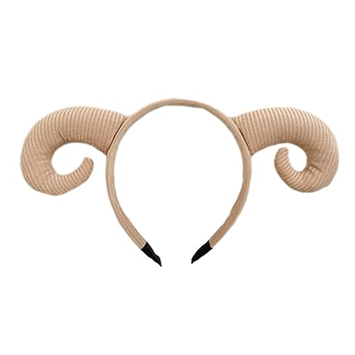 Bühnenschaf Ziegenhaar Hoop Tier Horn Kopfschmuck Cartoon Tier Stirnband Anti-Rutsch-Tier-Kopfschmuck Cosplay Haarband von Yfenglhiry