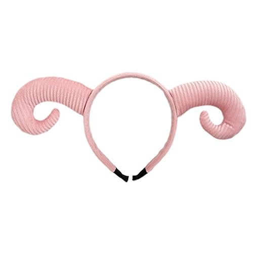 Bühnenschaf Ziegenhaar Hoop Tier Horn Kopfschmuck Cartoon Tier Stirnband Anti-Rutsch-Tier-Kopfschmuck Cosplay Haarband von Yfenglhiry