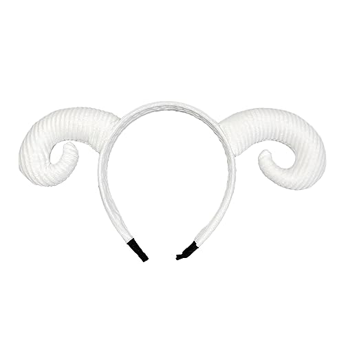 Bühnenschaf Ziegenhaar Hoop Tier Horn Kopfschmuck Cartoon Tier Stirnband Anti-Rutsch-Tier-Kopfschmuck Cosplay Haarband von Yfenglhiry