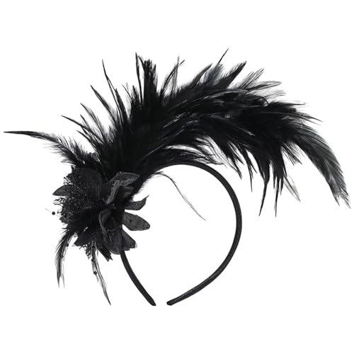 Buntes Feder-Stirnband für Maskeraden, Teeparty, Kostüm-Zubehör, Fascinator, Haarband, 1920er-Jahre-Party, Kopfschmuck, 1920er-Jahre-Stirnband von Yfenglhiry