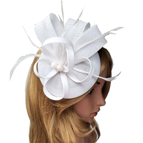 Damenhut für Kirche, Taufhut, Netz-Stirnband, Fascinator, Hut für Pferderennen, Rollenspiele, Haardekoration, Teeparty, Hochzeit, Kopfschmuck, Haarschmuck, formelle Veranstaltung, Stirnband von Yfenglhiry