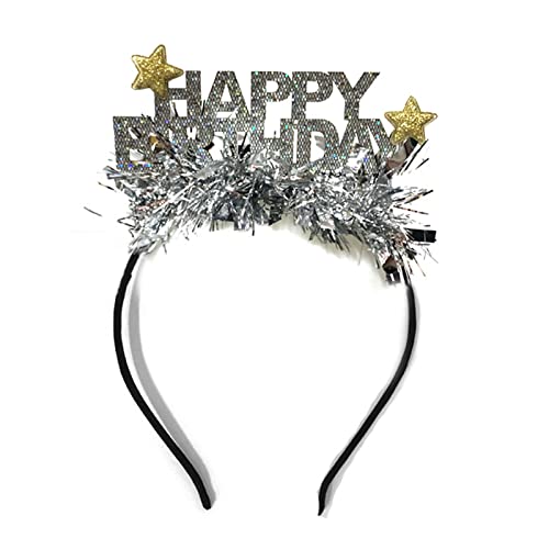 Glänzendes glitzerndes Lametta-Haarband mit Aufschrift "Happy Birthday", Festival-Stirnband für Teenager, Erwachsene, Party-Aufführungen, Haarzubehör, Glitzer-Haarband für Mädchen, Damen, von Yfenglhiry