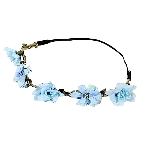 Haarschmuck mit Rosenblüte, Brautschmuck, dunkelrosa, Feen-Kopfschmuck, Braut-Kopfschmuck für Strand, Hochzeit, Requisiten, Braut-Haarschmuck von Yfenglhiry